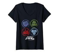 Mujer Avatar Aang The Last Airbender Elements Camiseta Cuello V