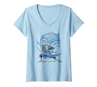 Mujer Avatar: El último Maestro del Aire Katara Agua Camiseta Cuello V