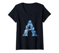 Mujer Avatar: Fire and Ash Jake Sully Neytiri & Kiri Movie Logo Camiseta Cuello V