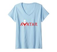 Mujer Avatar: Fire and Ash Varang Mangkwan Clan Movie Series Logo Camiseta Cuello V, Azul Bebé, L