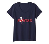 Mujer Avatar: Fire and Ash Varang Mangkwan Clan Movie Series Logo Camiseta Cuello V, Azul Marino, M