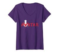 Mujer Avatar: Fire and Ash Varang Mangkwan Clan Movie Series Logo Camiseta Cuello V, Morado, S