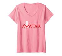Mujer Avatar: Fire and Ash Varang Mangkwan Clan Movie Series Logo Camiseta Cuello V, Rosado, XL