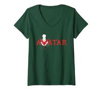 Mujer Avatar: Fire and Ash Varang Mangkwan Clan Movie Series Logo Camiseta Cuello V, Verde Bosque, S