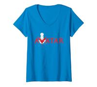 Mujer Avatar: Fire and Ash Varang Mangkwan Clan Movie Series Logo Camiseta Cuello V, Zafiro, L