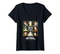 Mujer Avatar Gang Aang Toph Katara Sokka Zuko Azula Ozai Roku Camiseta Cuello V
