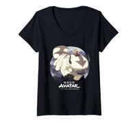 Mujer Avatar The Last Airbender Aang Riding Appa Camiseta Cuello V