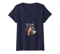 Mujer Avatar: The Last Airbender Aang Zuko Katara Battle Lineup Camiseta Cuello V