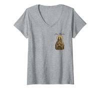 Mujer Ave Maria - Cristiano católico Camiseta Cuello V