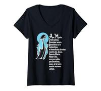 Mujer Ave Schubert Madre Maria Música Misa Latina Católica Camiseta Cuello V