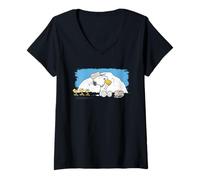 Mujer Aventura de Campamento de Verano Peanuts Retro Snoopy Woodstock Scouts Camiseta Cuello V