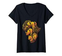 Mujer Aventura de safari africano Big 5 Savannah Park Lion 2025 Camiseta Cuello V