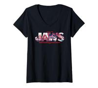 Mujer Aventura de Surf de Verano en Jaws Amity Island Camiseta Cuello V