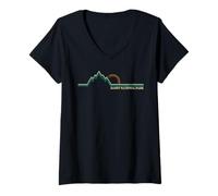Mujer Aventura en el Parque Nacional Alberta Banff Canadá Camiseta Cuello V