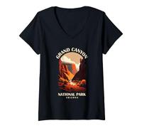 Mujer Aventura en el Parque Nacional del Gran Cañón Camiseta Cuello V
