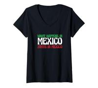 Mujer Aventura Mexicana Lo Que Pasa en México se Queda en México Camiseta Cuello V