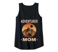 Mujer Aventurero Mamá Retro Camping Montaña Senderismo Naturaleza Camiseta sin Mangas