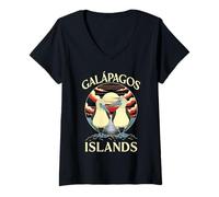 Mujer Aves Marinas Pájaro Piquero Azul Galápagos Camiseta Cuello V