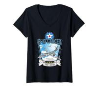 Mujer Avión estratégico Militar Estadounidense B1 Lancer Camiseta Cuello V