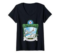 Mujer Avión Militar Estadounidense B-52 Stratofortress Camiseta Cuello V