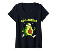 Mujer AVO-Cardio Funny Fitness Runner Avocado Lover Men Women Kids Camiseta Cuello V