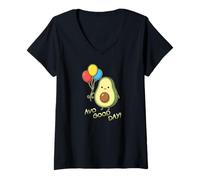 Mujer Avocado Lover AVO Good Day Food Juego de Palabras Guacamole Camiseta Cuello V