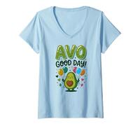 Mujer Avocado Lover AVO Good Day Food Juego de Palabras Guacamole Camiseta Cuello V