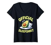 Mujer Avocado Official Sleep Pajamas Nightgown Sleepy Avocado Camiseta Cuello V