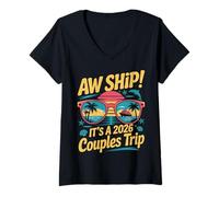 Mujer AW Ship It's A Couples Trip 2026 Funny Cruise Lover Cruising Camiseta Cuello V