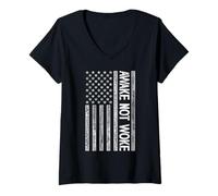 Mujer Awake Not Woke Pro Freedom American Patriot Camiseta Cuello V
