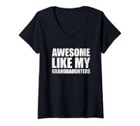 Mujer Awesome Like My Granddaughters Camiseta Cuello V