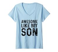 Mujer Awesome Like My Son Camiseta Cuello V