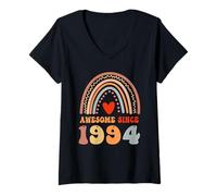 Mujer Awesome Since 1994 32nd Birthday Boho Rainbow 32 Years Old Camiseta Cuello V