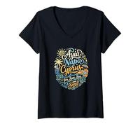 Mujer Ayia Napa Chipre Vacaciones Vacaciones Hombres Mujeres Niños Camiseta Cuello V
