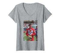 Mujer Ayrton Senna Piloto De Carreras En El GP De Gran Bretaña Silverstone 1989 Camiseta Cuello V