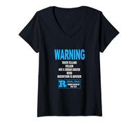 Mujer Azul ADVERTENCIA: Truth Telling Villain Blue Graphic Camiseta Cuello V