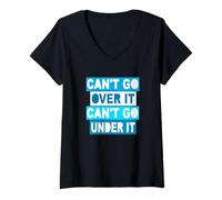 Mujer Azul Color Gotta Go Through It Gráfico Azul Camiseta Cuello V