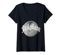 Mujer Azul Llena 2 Luna NUMEROLOGÍA 11 Dos Once Mujeres Hombres Camiseta Cuello V