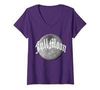 Mujer Azul Llena 2 Luna NUMEROLOGÍA 11 Dos Once Mujeres Hombres Camiseta Cuello V