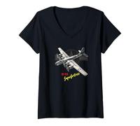 Mujer B-29 Superfortress WW2 avión Bombardero Camiseta Cuello V