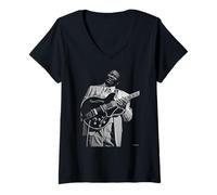 Mujer B.B. King of The Blues LA Live 1979 por Dick Barnatt Camiseta Cuello V