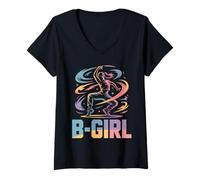 Mujer B-Girl Breakdance Hip Hop Bailarina Breakdancer Breakdance Camiseta Cuello V