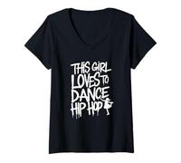 Mujer B-Girl Hip-Hop - Danza Urbana Freestyle y Breakdance Camiseta Cuello V