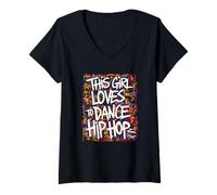 Mujer B-Girl Hip-Hop - Danza Urbana Freestyle y Breakdance Camiseta Cuello V