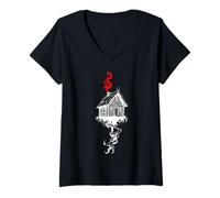 Mujer Baba Yaga Cabaña Patas Pollo Mitología Eslava Camiseta Cuello V