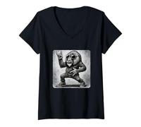 Mujer Baboon - Gafas de sol con diseño de música rock Camiseta Cuello V