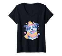 Mujer Baby Goat Libro Abierto Lectura Animal Lover Retrato gráfico Camiseta Cuello V