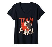 Mujer Baby Monkey Punch Abrazando un Juguete Mientras Duerme en Camiseta Cuello V