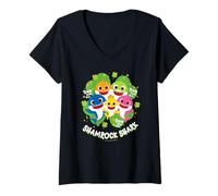 Mujer Baby Shark Shamrock Shark St Patricks Day Family Camiseta Cuello V
