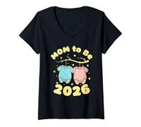 Mujer Baby Shower con revelación de género de Mom To Be 2026 Camiseta Cuello V
